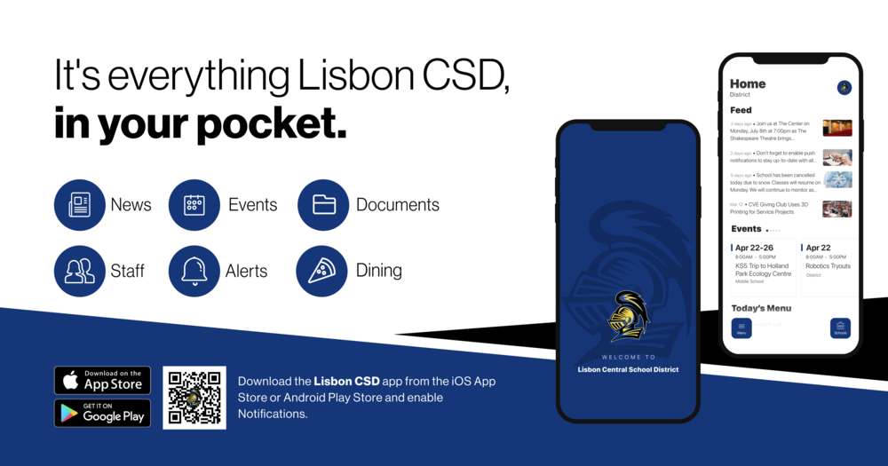 It's everything Lisbon CSD, in your pocket. Image of open app on a cell phone.